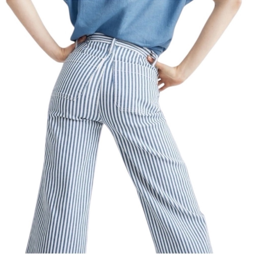 NWT Madewell Emmet Blue White Striped Jeans
Petite 28 Wide Leg Crop High Waist - Picture 2 of 10